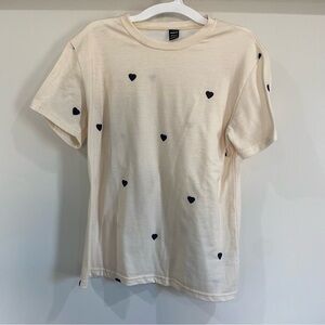 SHEIN Heart T-Shirt - Cream